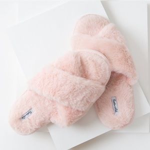 New Splendid Crisscross Fur Slippers 8-11